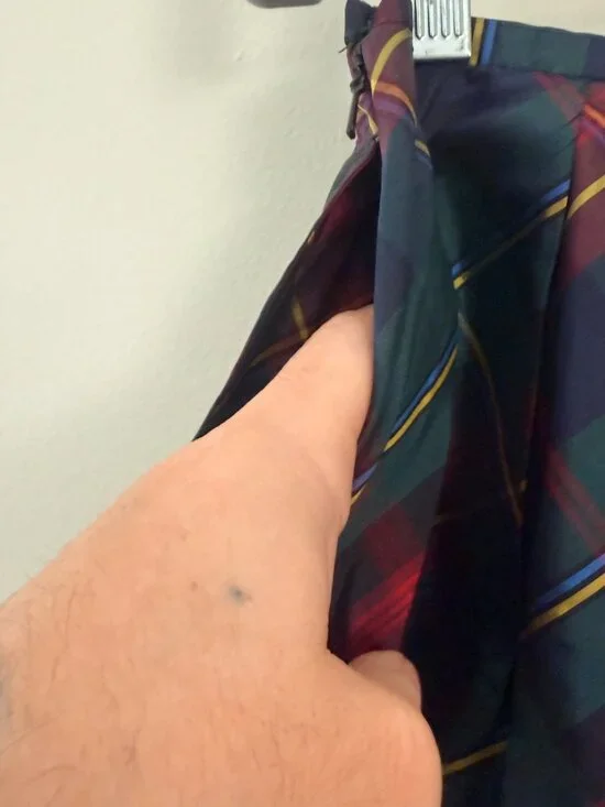 VINTAGE RALPH LAUREN BLUE LABEL SIGNATURE SILK PLAID A-LINE SKIRT 2 - Picture 4 of 8